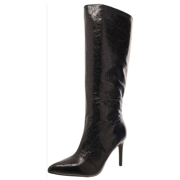 MIA Tall Boots Size 7.5 Side Zip Stiletto Pointed Toe in Black NEW - Picture 1 of 7